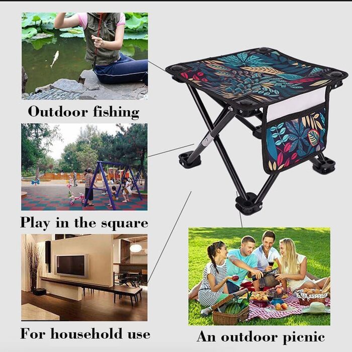 Крісло для кемпінгу, складане, портативне, для риболовлі, туризму, саду та пляжу, з сумкою