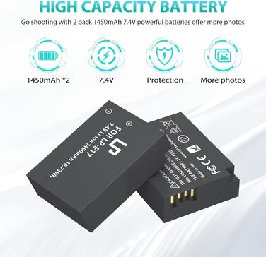 Акумулятор Canon LP-E17 + Двоканальний зарядний пристрій 2x1450mAh для EOS R8 R10 R50 RP Rebel T6i T7i T8i SL2 SL3 77D 200D 750D 760D 800D M3 M5 M6 Mark II