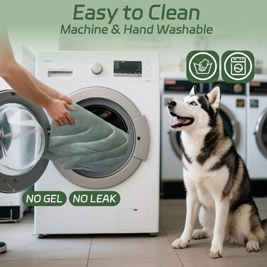 Кілим-охолодження для собак UIQELYS, зелений, без гелю, з тканини та велюру, миється, 45x75 см