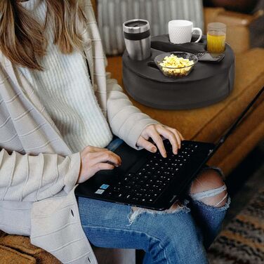 Sofa-Buddy Practical Couch Cup Holder, Couch Coaster, Sofa Cup Holder - The Perfect Couch Accessory (Big-Leather-Black)