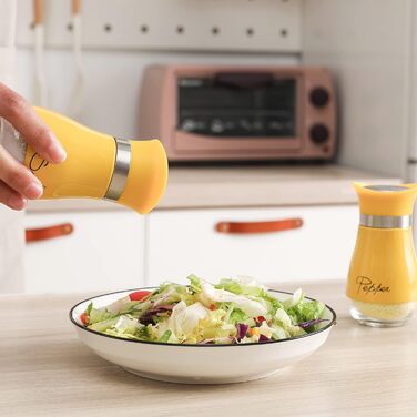 Набір солі та перцю (2 шт) з підставкою: скло та нержавіюча сталь. Підходить для кемпінгу, кухні.