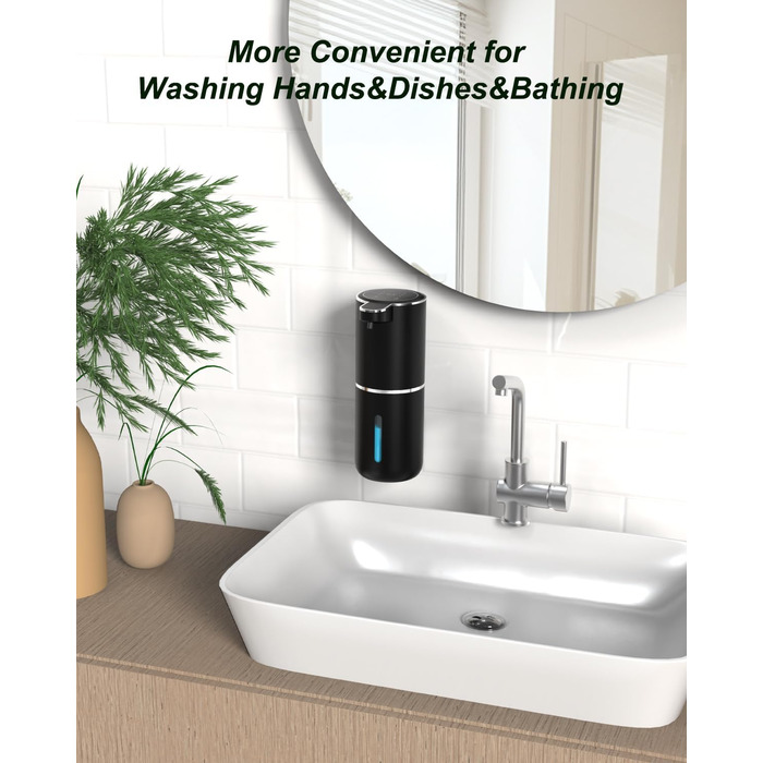 Автоматичний диспенсер для мила Dalugo USB-C, електричний сенсорний дозатор мила, 4 рівня, для кухні та ванної кімнати, білий