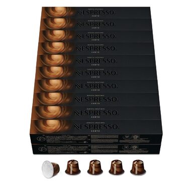 Кава Nespresso Original Barista Creations Corto | Арабіка та Робуста, середнього обсмаження | Ідеально для молочних напоїв (капучино) | 100 капсул