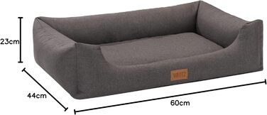 Софа-ліжко для собак MSS e.K. з м'якою оббивкою та знімним велюровим покриттям, 85 x 63 x 25 см. Підходить для великих собак, зручне собаче ліжко, килимок для собак, ліжко для цуценят