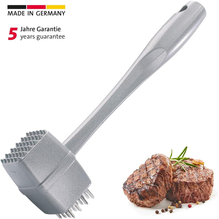 Молоток для м'яса та стейків Westmark Steakmaster, 23,8 см, нержавіюча сталь/алюміній, харчове покриття, сріблястий