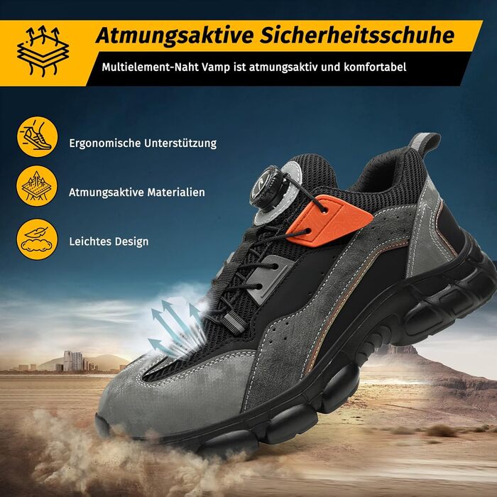 Черевики робочі чоловічі S3 Explorer 3.0. Легкі спортивні черевики, антипрокольні та антиударні. Модель F683, чорний (36 EU)