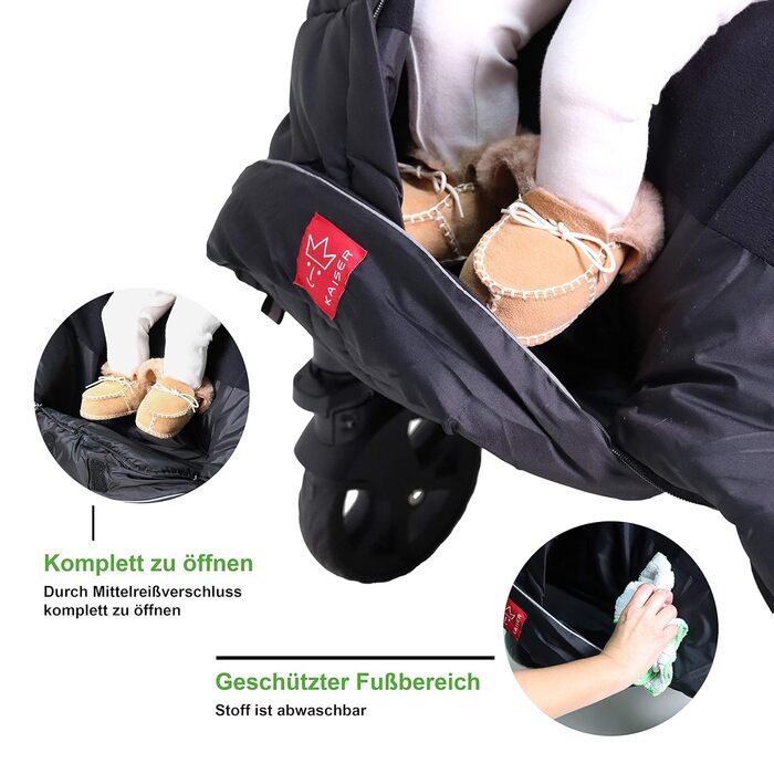 Дитячий зимовий конверт Kaiser Naturfelle Iglu Thermo Fleece чорний