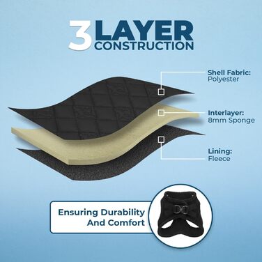 Шлейка для собак Voyager Step-In з плюшу, чорна, розмір L (45-52 см) від Best Pet Supplies