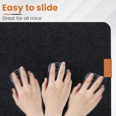Підкладка на стіл з фетру | 100x40 см | Нековзна килимок для миші | Великий килимок для столу | Захист столу для офісу та дому (темно-сірий)