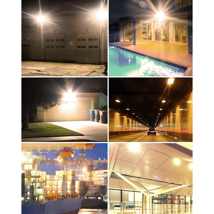300W LED Floodlight 30000LM Spotlight, 3000K Warm White Floodlight - IP65 Waterproof Floodlight Outdoor Wall Lights for Garden, Terrace, Garage, Sports Field, Factory, Workshop
