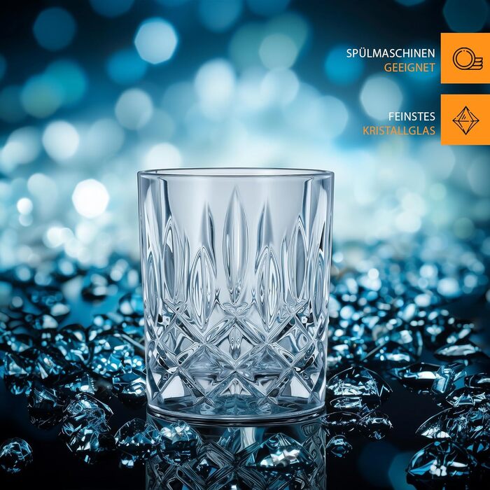 Набір склянок для віскі Nachtmann Noblesse, 2 шт, 295 мл, блакитний, з кришталевого скла, 104239