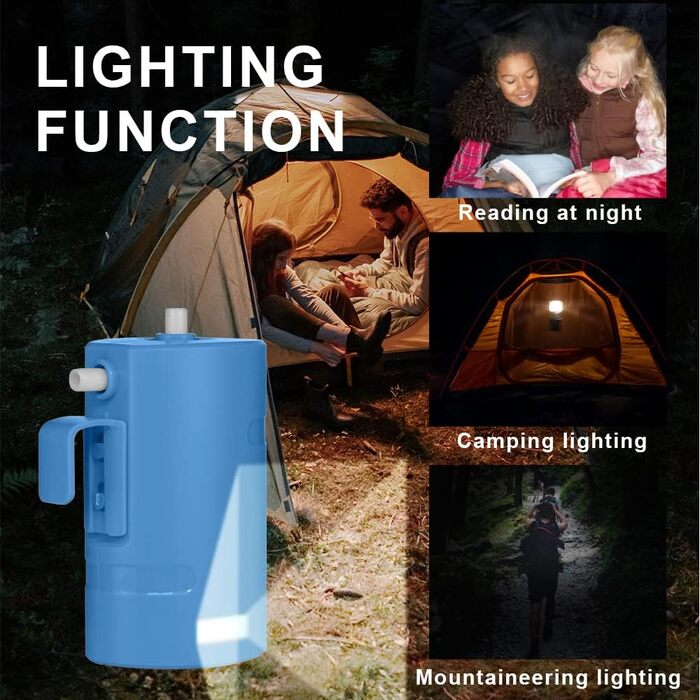 Portable Outdoor Shower, 2 Flow Modes, IPX7 Waterproof, with LED Light, 4400mAh Battery, USB Charging, Electric Shower Pump, Suitable for Hiking/Backpacking, Travel, Beach, Pets, Flowers
