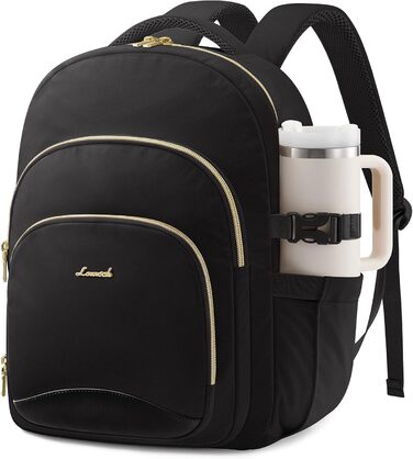 LOVEVOOK Рюкзак для жінок, 15.6 дюймів, водонепроникний, для школи, підлітка, елегантний, на кожен день, для роботи, навчання, подорожей, чорний