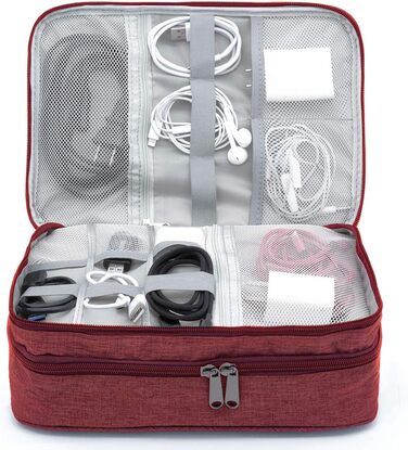Водонепроникна сумка-органайзер для кабелів та електроніки Ruyosn (червона)