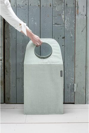 Brabantia - Laundry Bag - Quick-Drop Opening - Robust Textile Bag - Space-Saving - The lid folds out into handles - Easy emptying - Green - 55 L - 29.5 x 54.0 x 50.5 cm