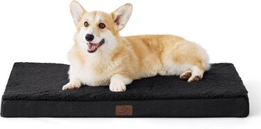 Ортопедичне ліжко для собак BEDSURE великих порід - 112x81x7.6 см. М'який килимок для собак, коврик для собак, матрац для собак, чорний (L 89 x B 56 x H 8 см)