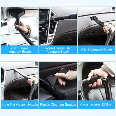 Набір насадок для пилососа BUZIFU 7 шт. 32-35 мм: для диванів, матраців, щілин. Сумісний з Kärcher, Miele, Siemens, AEG, Bosch, Panasonic, Philips