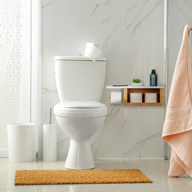 Relaxdays Bamboo Toilet Paper Holder with Shelf