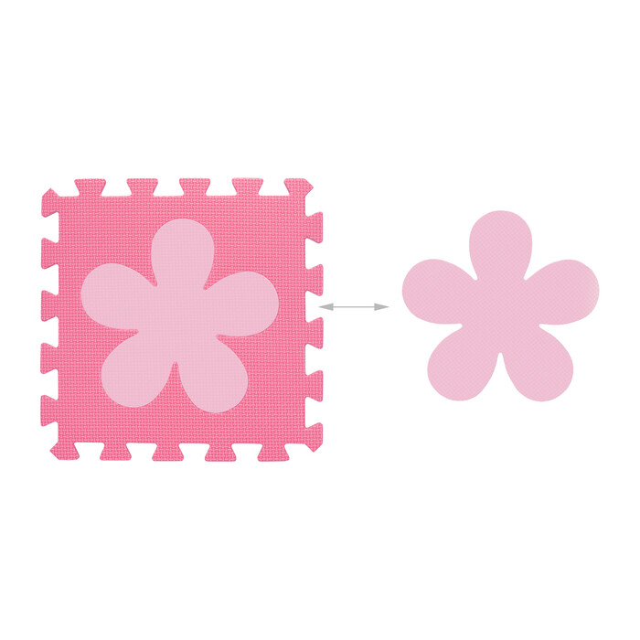 Relaxdays Puzzle Mat Flower Pattern