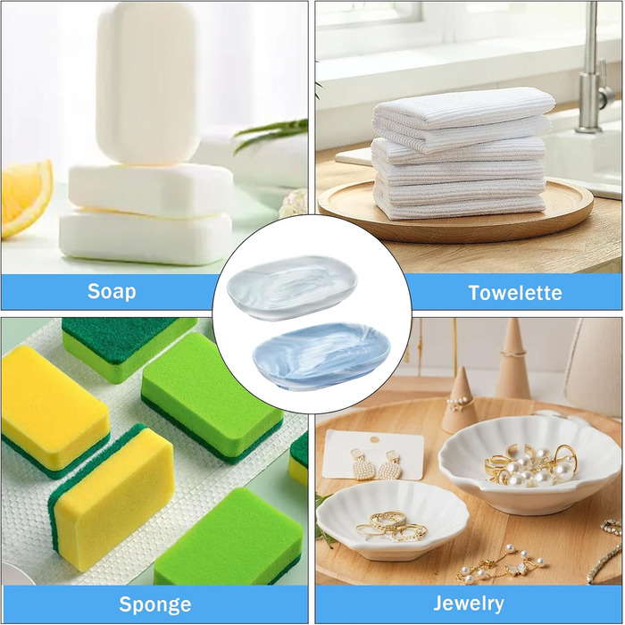 2 шт. мильниця керамічна, антиковзка, тримач для мила, мармур, овальна, для ванної, кухні, душу