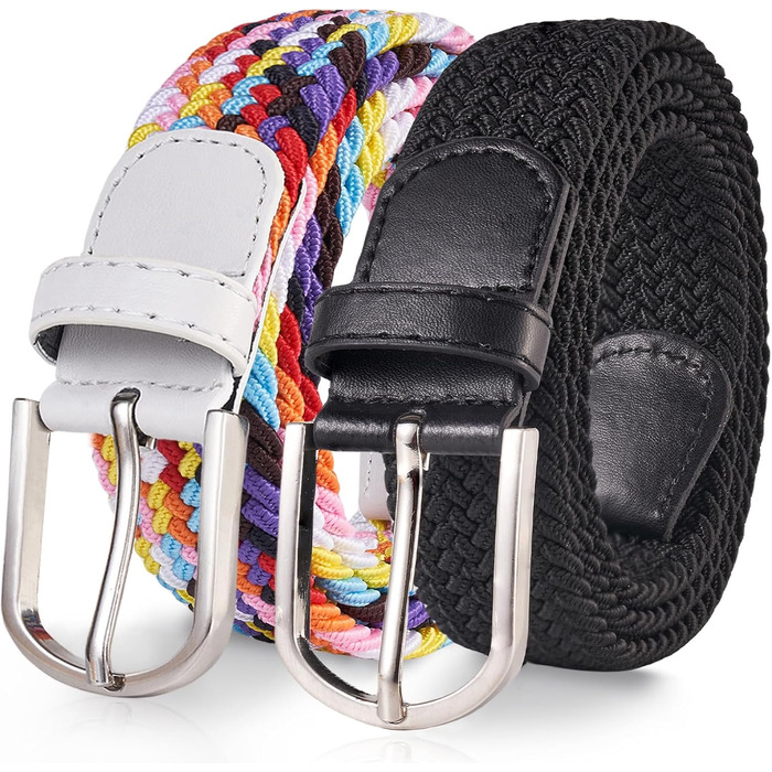 Тканинний еластичний ремінь TANGCHAO (2 шт.) - плетіний, унісекс, 3.3 см, 90-135 см