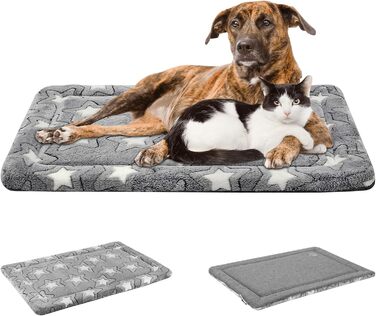 EMPSIGN Dog Bed, Medium-Sized Dogs, Washable Dog Cushion (Cool and Warm), High-Density Foam Dog Mat for Cages, Grey, 76x51x2.8cm (XXXL (137*84*2.8cm))