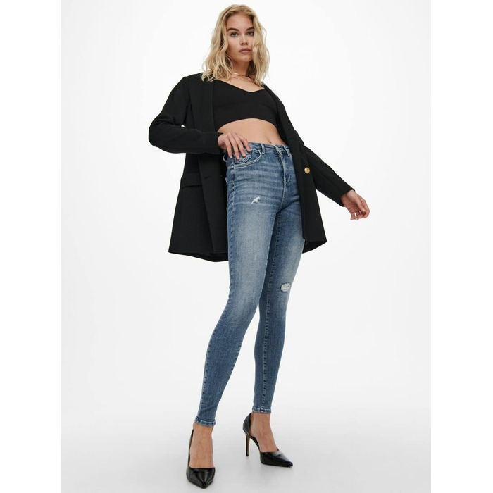 Жіночі скінні джинси ONLY ONLPOWER середньої посадки, синій денім, розмір L/32L