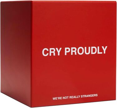We're Not Really Strangers Cosmetic Tissue Holder Proudly, Square, Red, 13 x 13 x 14 cm, Stylish and Functional Design