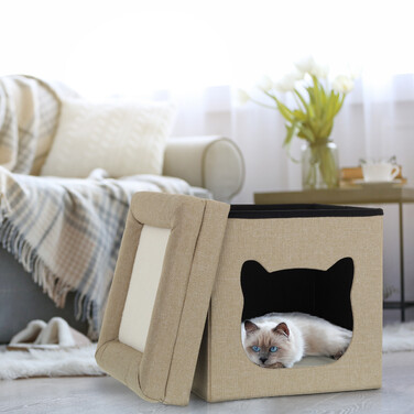 Relaxdays Двоповерхова котяча печера