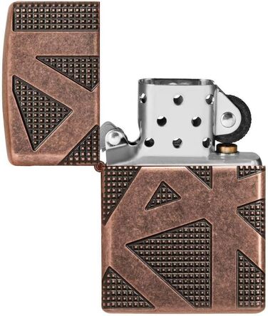 Zippo Armor Lighter, Antique Copper, Geometric Design, 360, One Size