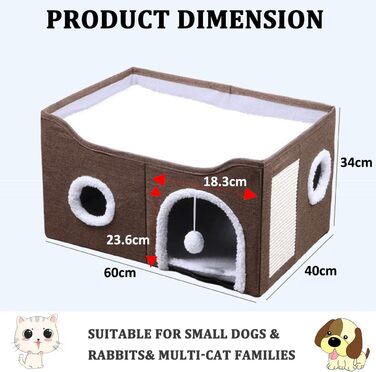 Кігтеточка-будиночок для котів Ernan Katzenhöhle, коричнева, середнього розміру