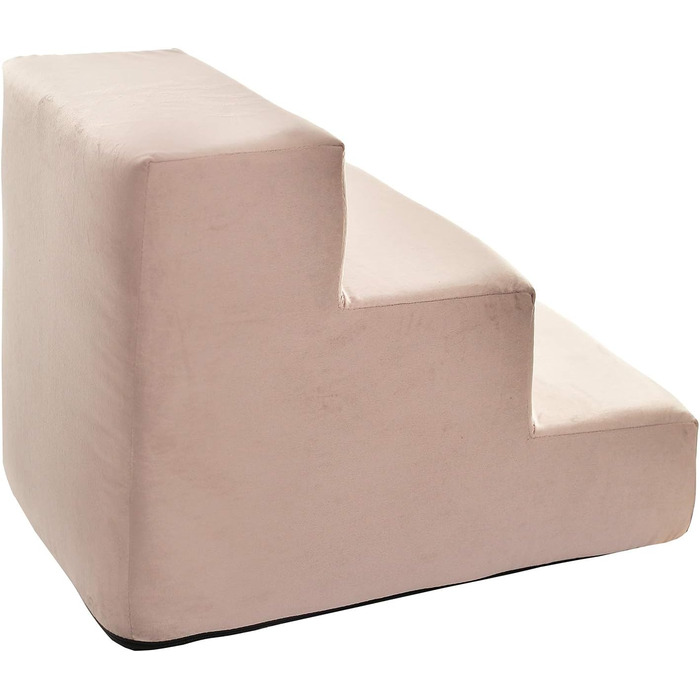 Сходинка для тварин BOUTIQUE ZOO - 30 см | Для собак та котів | 3 сходинки | З велюрової тканини, рожевого кольору