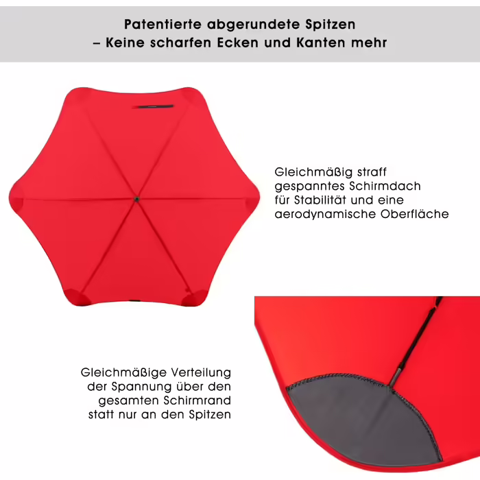BLUNT Executive Stock Umbrella Red | Large & Stormproof for 2 People – 138 cm Ø | Innovative & Patented Design – Wind Tunnel Tested