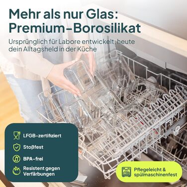 Набір скляних контейнерів з кришками Uandu (24 шт) Borosilicate, для зберігання їжі та Meal Prep, антрацит