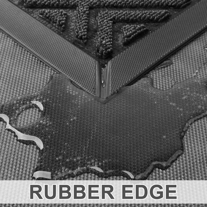 LEKEEPGO Doormat Indoor and Outdoor 60x90cm, Non-Slip Outdoor Doormat, Rubber Outdoor Mat, Washable Dirt Trapping Mat, Entrance Mat, Outdoor Shoe Tray with Drainage, Black