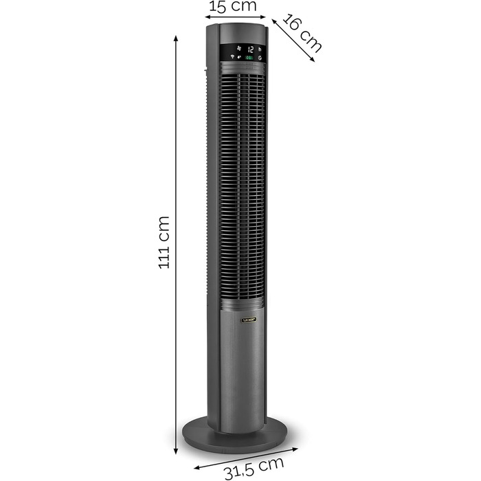 Вентилятор баштовий YOER CoolWhisper TF07G Wi-Fi, 12 швидкостей, іонізатор, 12м, сірий металік