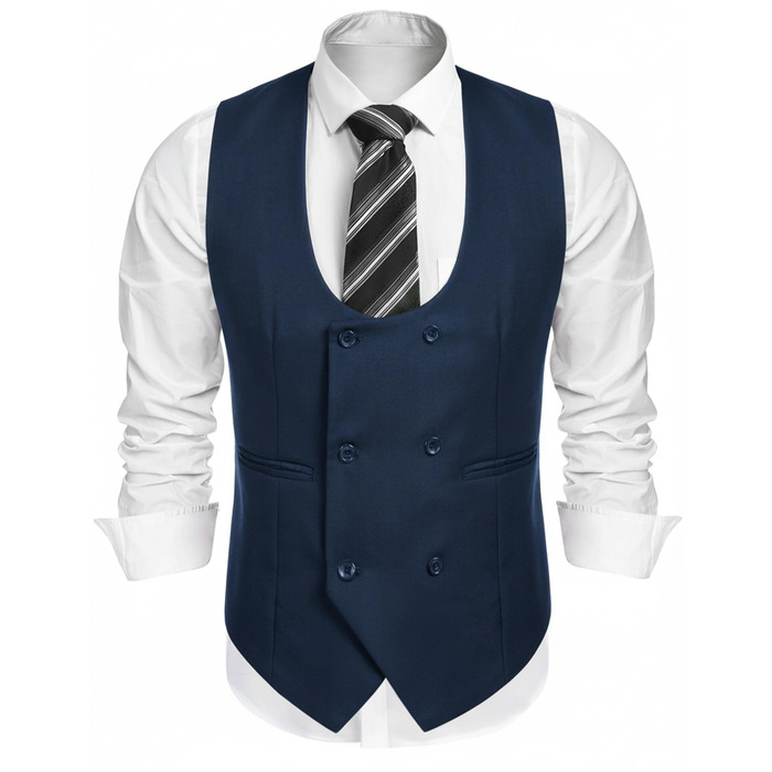 COOFANDY: Дворядний піджак з V-подібним вирізом (S, Синій)