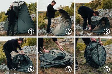 Wanderfalke XL Pop-Up Tent - Changing Tent, Shower Tent - 120x120x210cm for Outdoor, Camping, Fishing, Beach - Includes Carry Bag (Pine Green)
