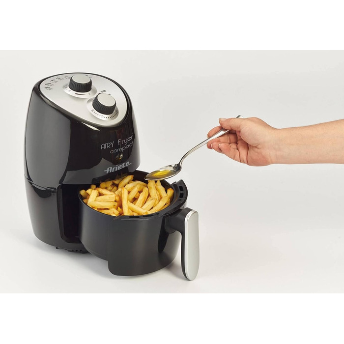 Аерофритюрниця Ariete 4617 Airy Fryer Compact, 2 л, 1000 Вт, до 200°C, чорна
