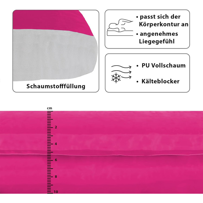 Каремат туристичний Alpidex Isomatte Camping 2.5-10 см, самонадувний, 190x60 см, Berry