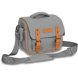 Сумка для камери Pedea Vintage для DSLR/SLR/DLSM, сіра XL з дощем, з аксесуарами та об'єктивами