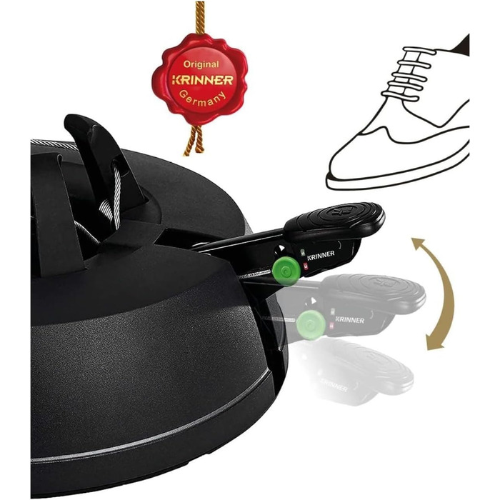 KRINNER® Green Line Comfort Grip S Recycling Christmas tree stand, including foot pedal single-rope system with 3-liter water tank for tree heights up to 2.3m. Made in Germany 94219, Black