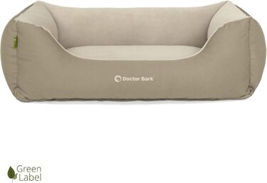 Крісло-ліжко для собак Doctor Bark - GreenLabel (S, 74x55 см) - м'яке, зручне, зелено-коричневе
