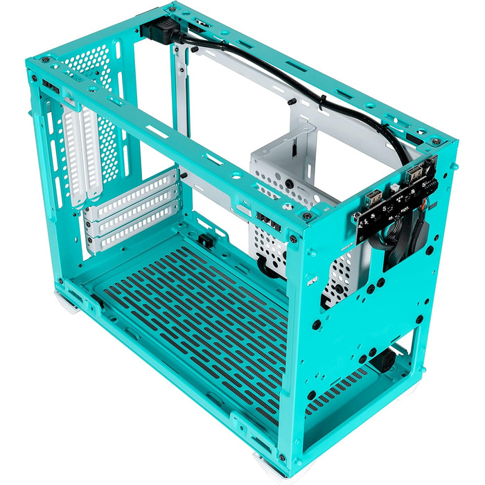 Корпус Mini-ITX Cooler Master MasterBox NR200P Caribbean Blue з загартованим склом, вертикальним кріпленням GPU та покращеною вентиляцією