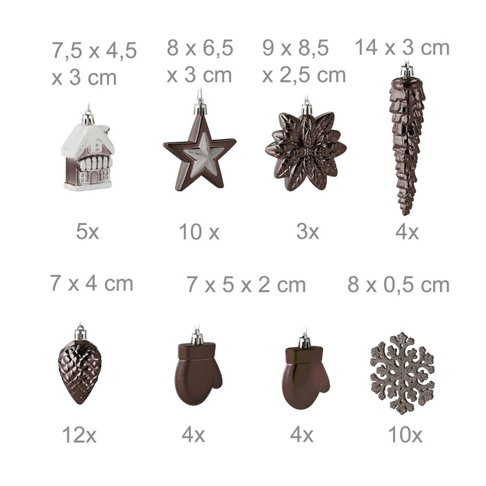 Relaxdays Set of 100 Christmas Baubles