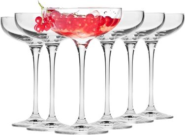 Krosno Sparkling Wine Glasses Champagne Glasses | Set of 6 | 240 ML | Harmony Collection | Perfect for Home, Restaurants, and Parties | Prosecco Glass | Dishwasher Safe