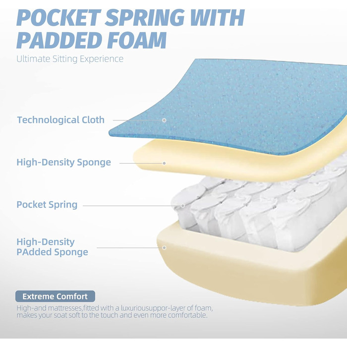 Ігровий крісло Dowinx з підніжкою, масажером та підголівником (Himmelblau)