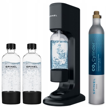 Сифонізерель Spinel Soda, чорний, 1000 мл, з 2 пляшками та 3 сиропами