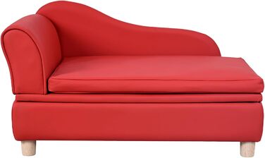 Софа для собак та котів Yoonnie Room з PU-шкіри з місцем для зберігання, дерев'яний каркас, подушки, ліжко для маленьких тварин, диван для цуценят та котів (Перловий білий)