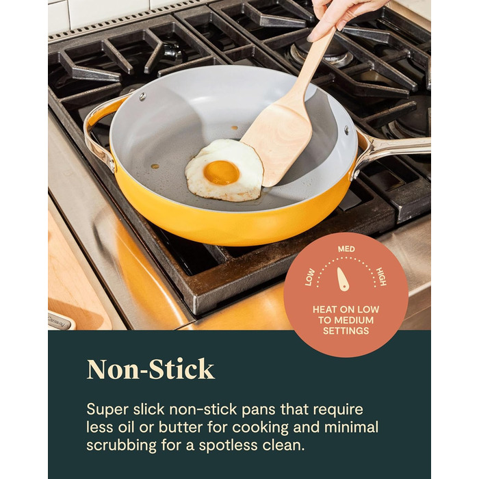 Набір посуду з антипригарним покриттям Caraway (12 предметів): каструлі, сковороди, без PTFE та PFOA, для всіх плит, сумісний з духовкою